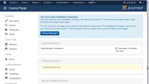 Установка виджета на Joomla