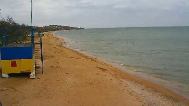 Пляж в Щёлкино, 03.02.2013 - time-lapse с камеры 1 смотреть онлайн