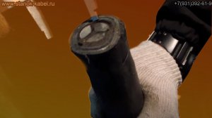 ✔ Разборка свинцового кабеля с железной броней на станке R-70