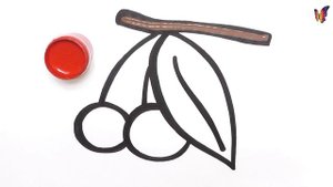 Как нарисовать и раскрасить вишню. Раскраска для детей. Изучаем цвета. Раскраски малышам