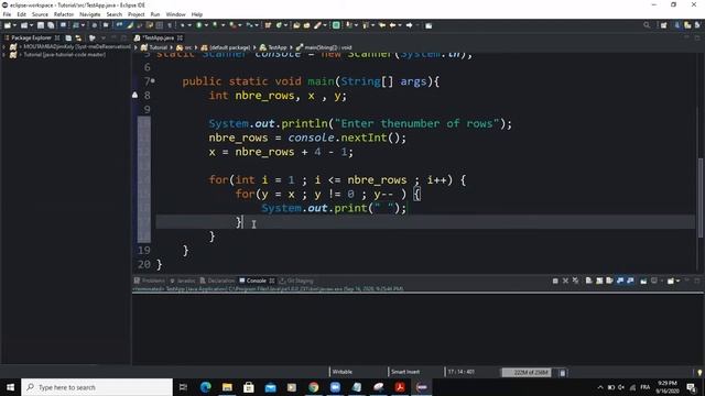 Java program - Print A Pyramid like pattern with numbers