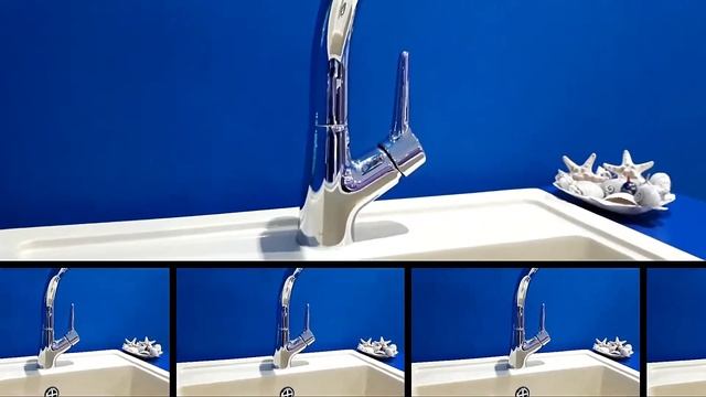 Смеситель для мойки ГЕККО с вытяжным изливом В 2601 смотреть онлайн