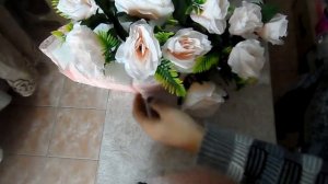 DIY Букет на свадебную машину из искусственных цветов