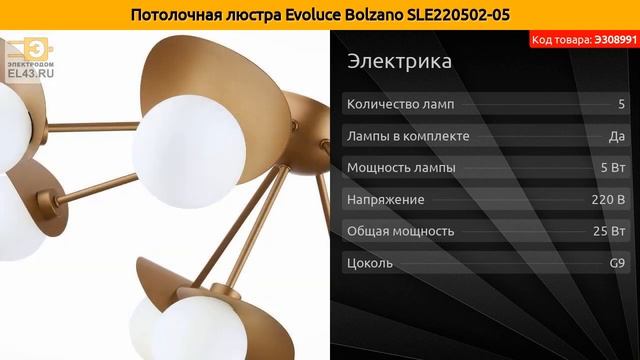Потолочная люстра Evoluce Bolzano SLE220502-05 смотреть онлайн
