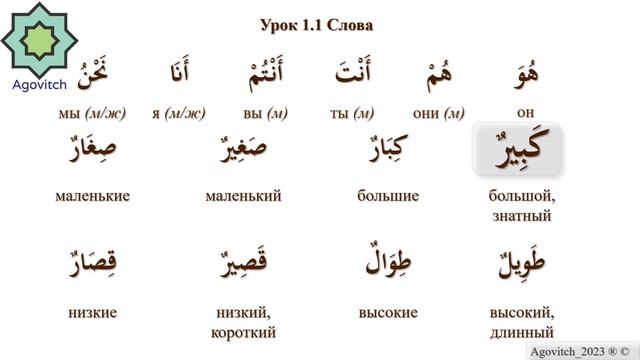 «ад-Дурусу ш-Шифахия» Урок 1.1  Слова. (Полный формат)