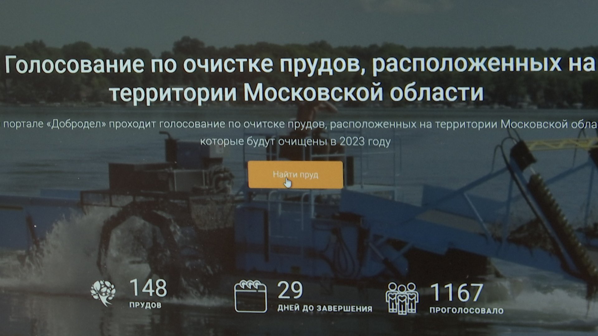 Голосуй за очистку пруда