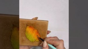 Брошь Осенний лист из полимерной глины