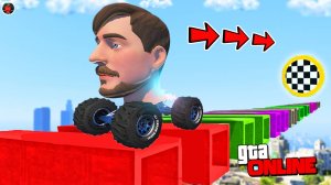 КАК ДАЛЕКО ГОЛОВА МИСТЕРА БИСТА СМОЖЕТ ПРОЕХАТЬ ПО СЛОМАННОЙ ДОРОГЕ? ЭКСПЕРИМЕНТЫ ГТА 5 ОНЛАЙН!