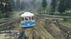 Советские автобусы ПАЗ 672 тест драйв на бездорожье Spintires 2015