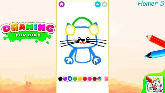 Learning to draw - Учимся рисовать #23. Рисуем ? Котика. Рисовалка для малышей. смотреть онлайн