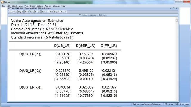 Estimating a VAR(p) in EVIEWS смотреть онлайн
