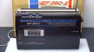 Вэф 260-2.СССР.1990 !!!.Новая переносная кассетная магнитола.(Первое включение.)