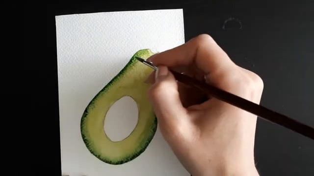 Как нарисовать авокадо акварелью Watercolor avocado смотреть онлайн