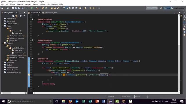 [FR-Bukkit/Spigot] - Développer un plugin de Freeze - Java Minecraft смотреть онлайн