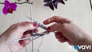 Английская резинка ДВУХЦВЕТНАЯ. Вяжем по кругу.