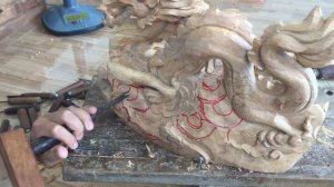 Dragon Wood Carving  - make Wood Dragon from Chainsaw