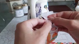 ЛЕТНЯЯ ПЕРЕДЕЛКА СТЕКЛЯННОГО КУВШИНА / ДЕКУПАЖ НА СТЕКЛЕ / ДЕКУПАЖ САЛФЕТКОЙ