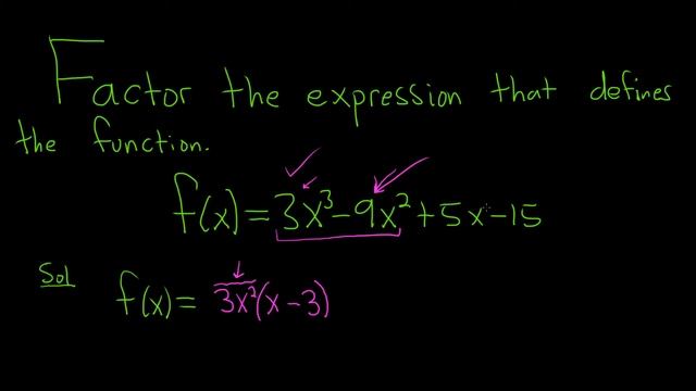 Factor the Expression that Defines the Function f(x) = 3x^3 - 9x^2 + 5x - 15 смотреть онлайн