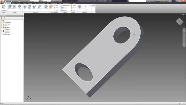 03. OPERATIONS EXTRUDE AND REVOLVE (Autodesk Inventor tutorials) смотреть онлайн
