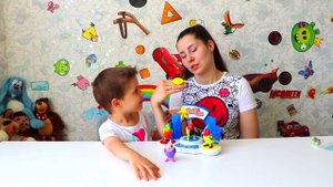 Семка и Мама играют с установкой DIGISTAGE + поющие птички / Игра распаковка