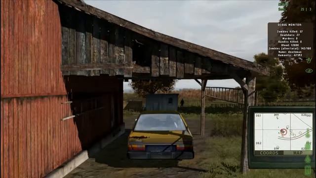 Место спавна старого хетчбэка Old hatchback в DayZ