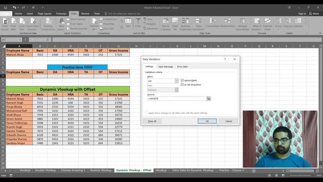 Dynamic Vlookup in Excel | Using Vlookup with OFFSET Function | Easy Method to Automate смотреть онлайн