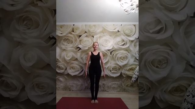 Разучиваем асаны , вход в Тадасану (поза горы) и Врикшасану (поза дерева)