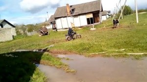 Почти УТОПИЛ МОПЕД ALPHA. Глубокая лужа!!!