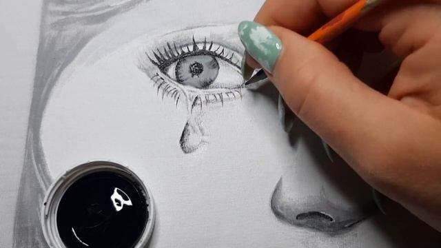 Рисуем портрет девушки #рисункиакриломи #мастеркласс #art