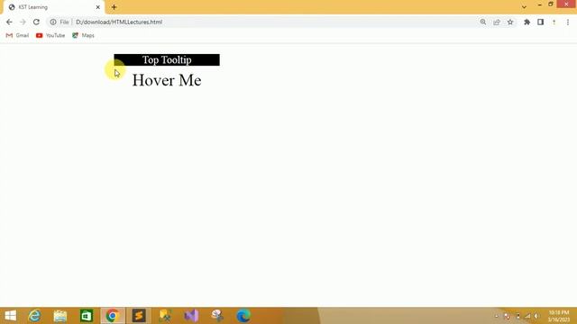 Create Tooltip Using HTML And CSS Only | Display Tooltip On Hover