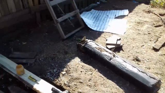 Купил доску на крышу. Стройка по расширению свинарника началась. смотреть онлайн