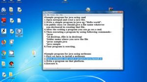 sample java program using cmd and netbeans