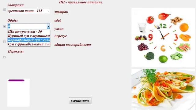 Руководство пользователя по программе "Расчет калорий ежедневного рациона питания" смотреть онлайн