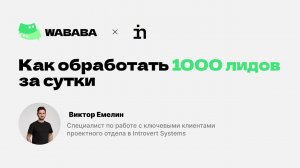 Как обработать 1000 лидов за сутки. Виктор Емелин, Introvert Systems