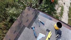 гибкая черепица .односкатная крыша. кровля своими руками .мягкая кровля