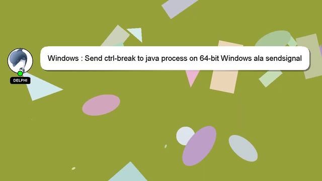 Windows : Send ctrl-break to java process on 64-bit Windows ala sendsignal on 32-bit смотреть онлайн
