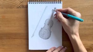 Как нарисовать скрипку карандашом | Рисунок для начинающих поэтапно