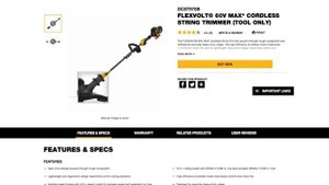 DEWALT Flexvolt 60V Cordless String Trimmer (DCST970)