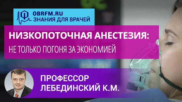 Профессор Лебединский К.М.: Низкопоточная анестезия: не только погоня за экономией