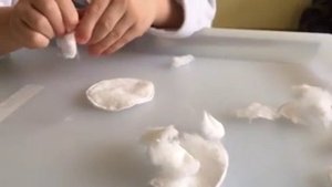 Аппликация из ваты "Зимнее деревце"