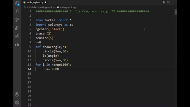 python turtle graphics tutorial || #design72  || Python graphics