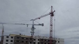 Башенный кран КБ-403Б. Таймлапс работы. Г.Благовещенск.