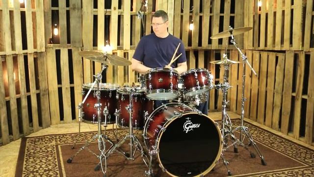 Gretsch Renown Maple 22-10-12-14-16 shell pack in Cherry Burst смотреть онлайн