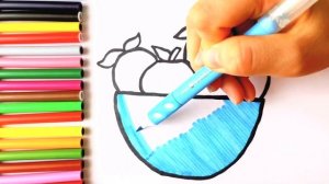 Корзина Фруктов Рисунок, Живопись и Раскраска для детей