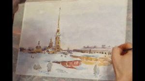 Пишем акварелью Блокадный Ленинград / Техника и материалы АКВАРЕЛЬНОЙ ЖИВОПИСИ