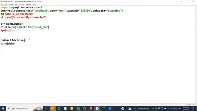 Display Data by using fetchone(), fetchall(), fetchmany() and rowcount| Interface Python with MYSQL