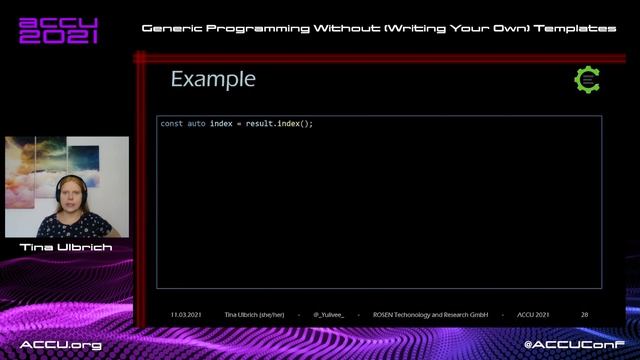 Generic Programming Without (Writing Your Own) Templates - Tina Ulbrich [ ACCU 2021 ] смотреть онлайн