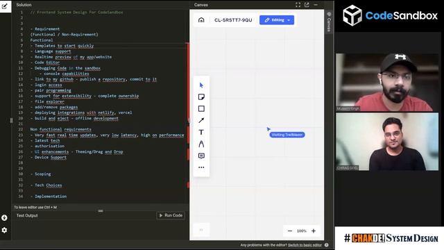 CodeSandbox Frontend System Design | Mock Interview | ?Chakde System Design Ep. 12.1
