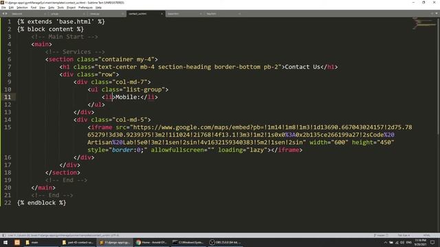 Django Full Course: Gym Management System #43|Contact Us with Bootstrap 5 in Django|Django Tutorial