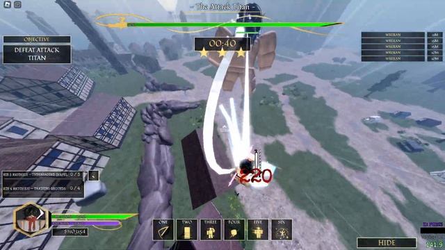 (Roblox) Attack On Titan: Evolution Attack Titan Raid Hard (Solo) смотреть онлайн